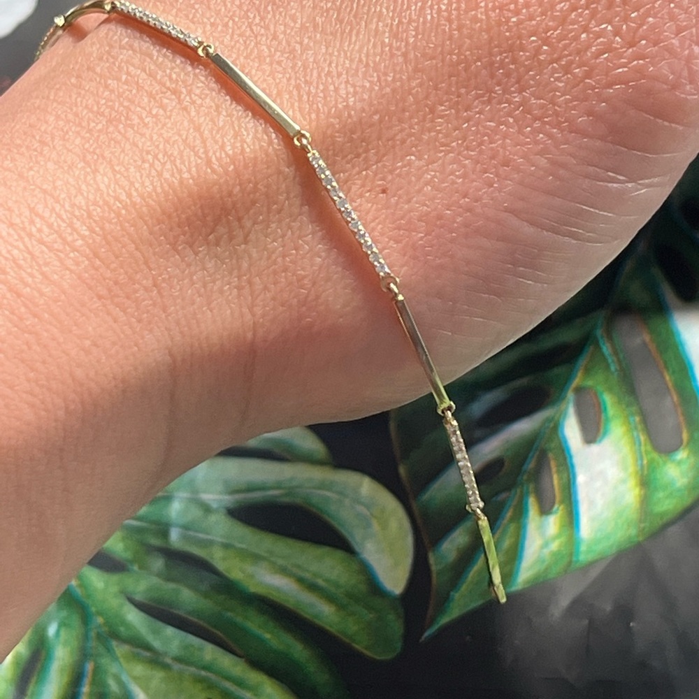 14k gold 🤩diamond pave bracelet Ferkos - Picture 3 of 7